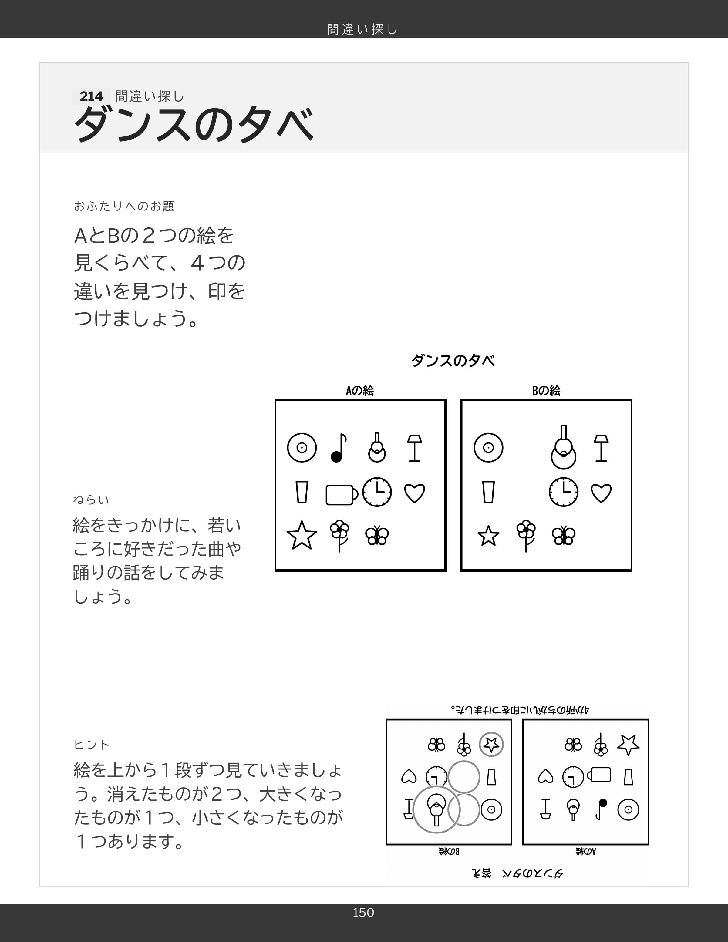 間違い探し。二枚の絵を見くらべます
